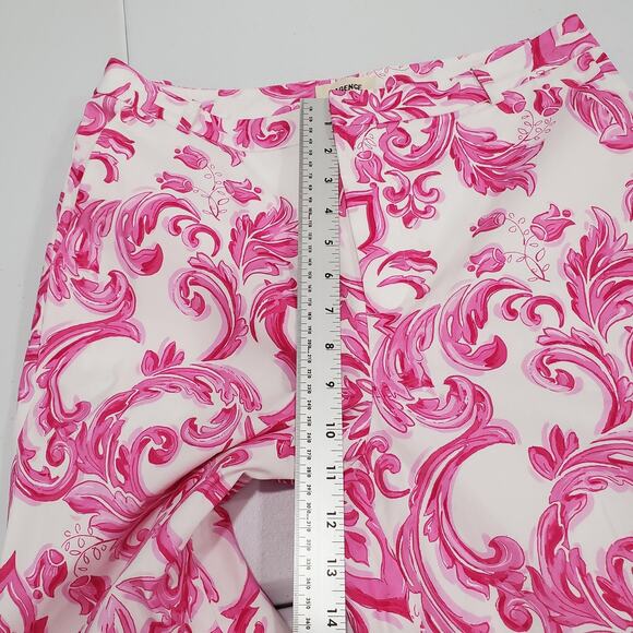 L'Agence Pants Womens 8 Pink White Baroque Print Cropped Trouser Dressy - Picture 6 of 9